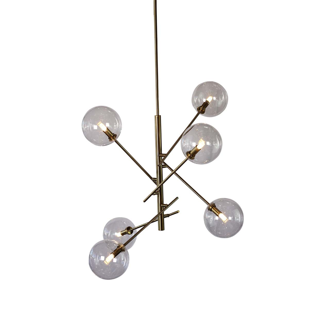 Lámpara Colgante Dorada De 6 Luces - 2CLDW21