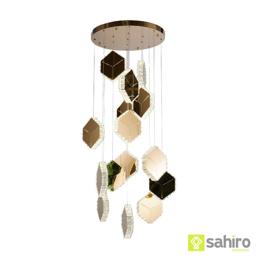 Lámpara Doble Altura con Pantallas Hexagonales - 2CLAT110