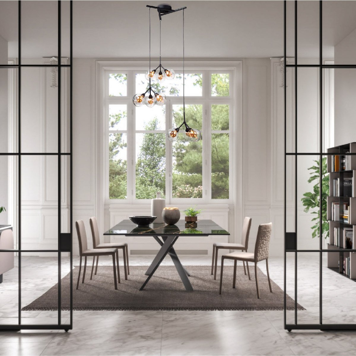 Lámpara Colgante Triple - Q16509-BK